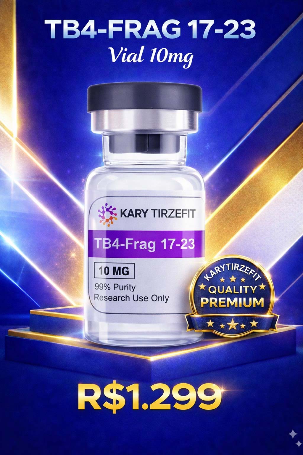 TB-500 (17-23) Thimosyn Beta-4 Recuperação Esportiva Lesões e Reparação Vial 10mg PepWorld