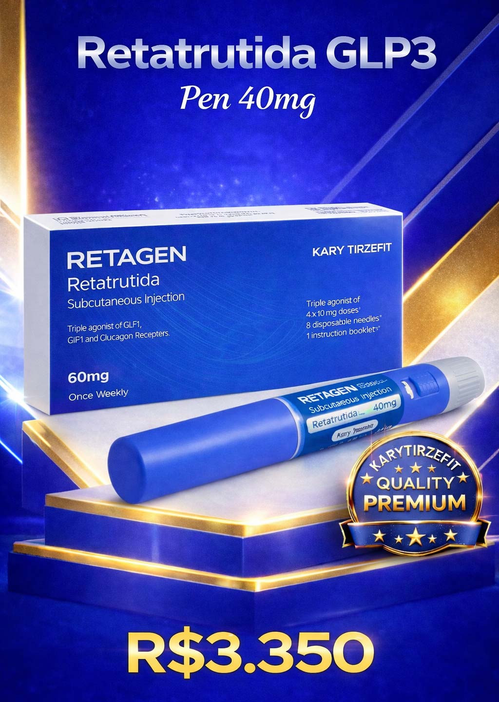 Retatrutide Solucao Injetavel (Importada Retatrutida) GLP3 Peptide Cooper Pharm