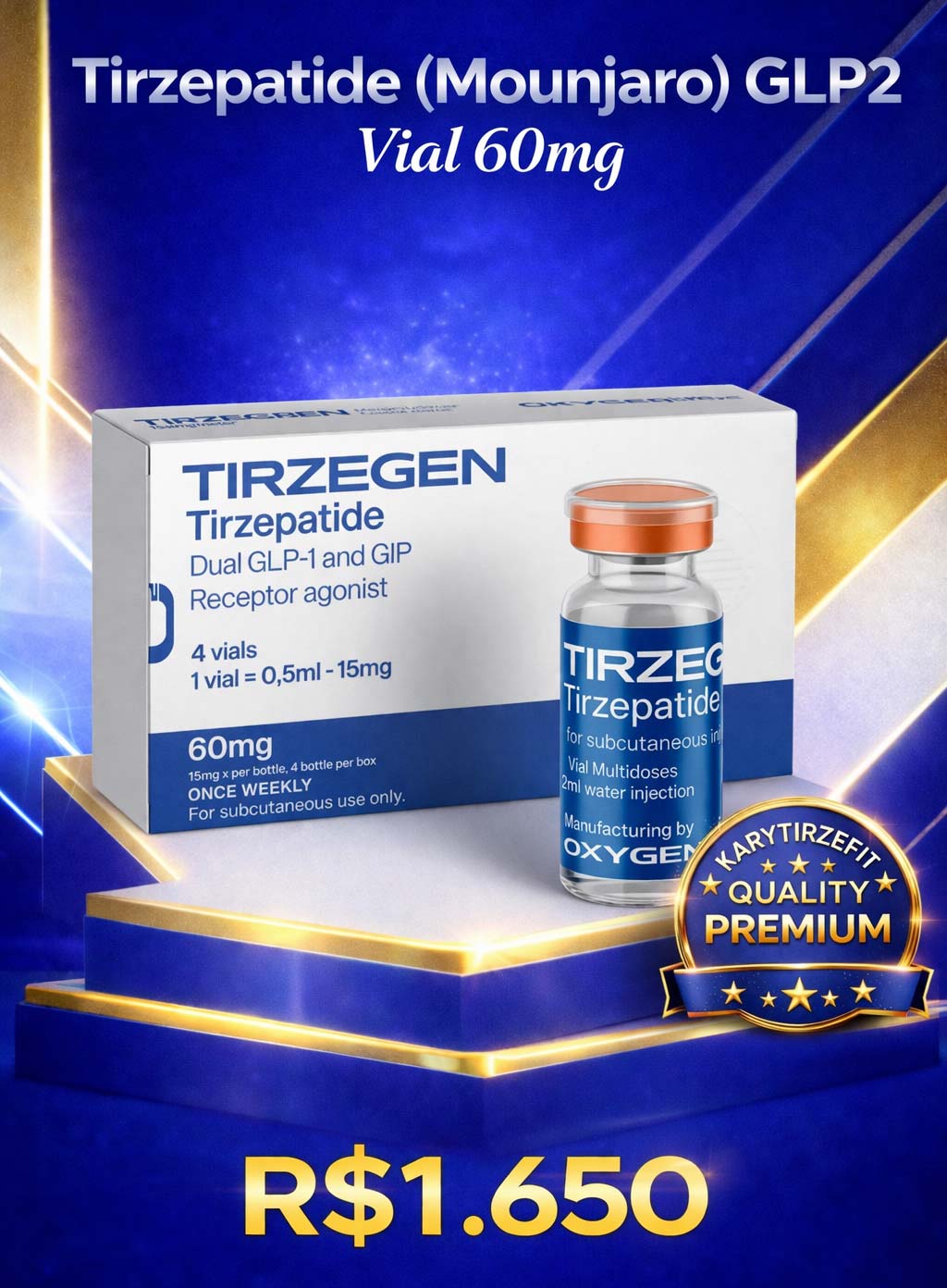 Tirzepatida Injection (Tirzepatide Mounjaro) Peptideo para Emagrecimento GLP2 MD OxyG