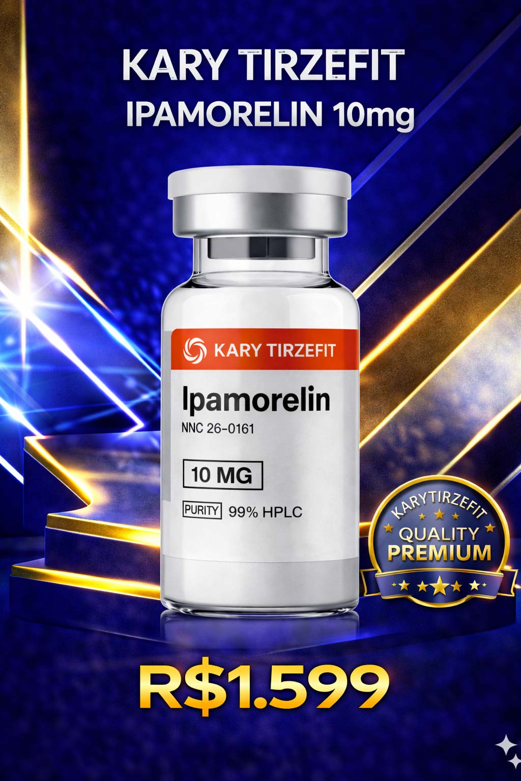 Peptideo Ipamorelin Massa Muscular Recuperação Redução de Gordura 10mg PepWorld