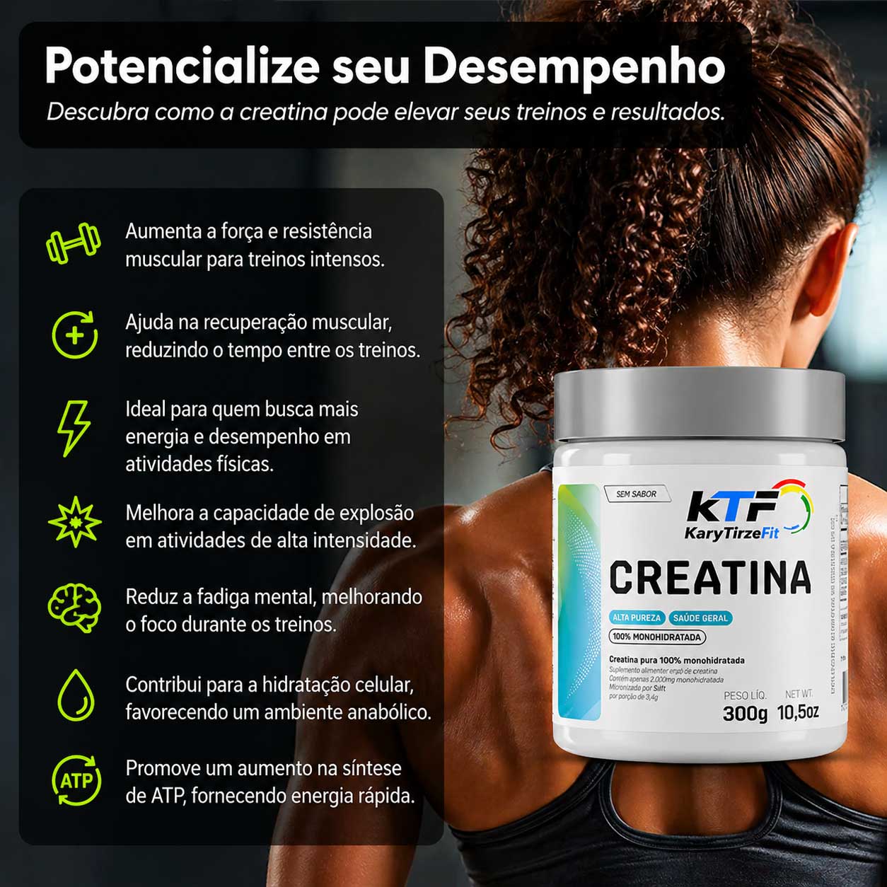 Creatina Premium Pura Importada Monohidratada Performance e Resistencia Dux 300g