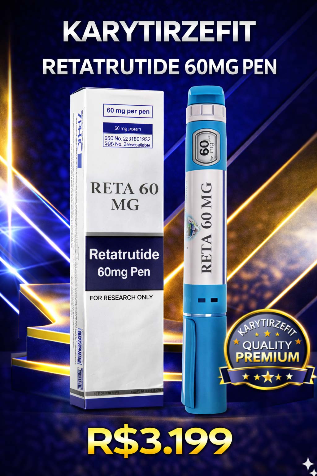 ZPHC Retatrutide 60mg Solucao Injetavel Caneta (Importada Retatrutida)