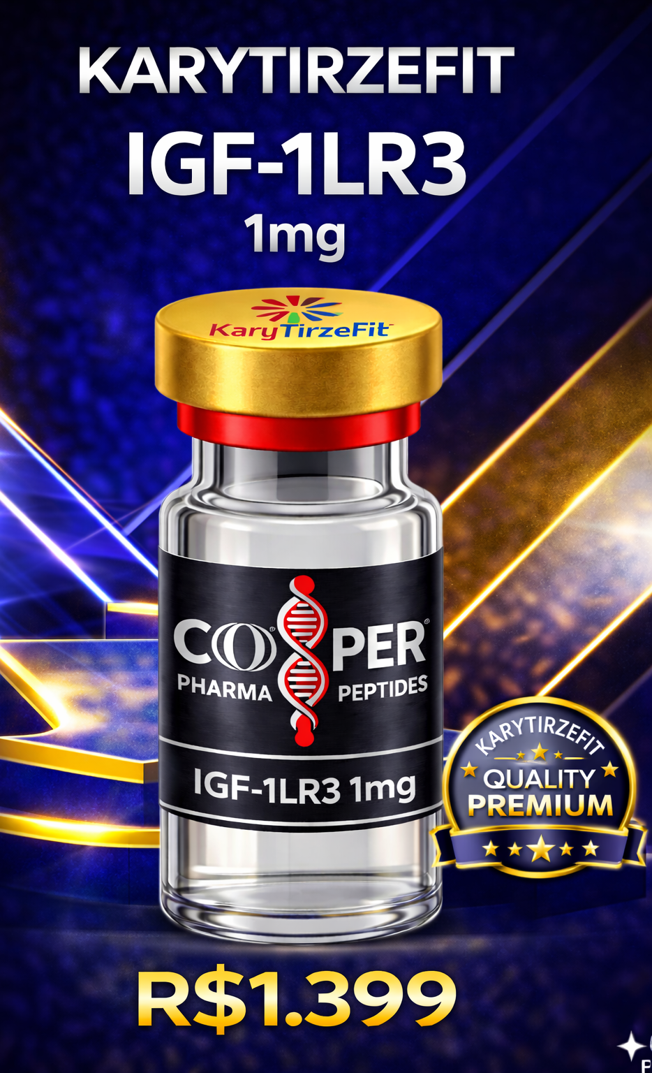 Peptideo IGF-1LR3 Ganho de Massa Hipertrofia Resistencia Fisica Envelhecimento Celular Cooper