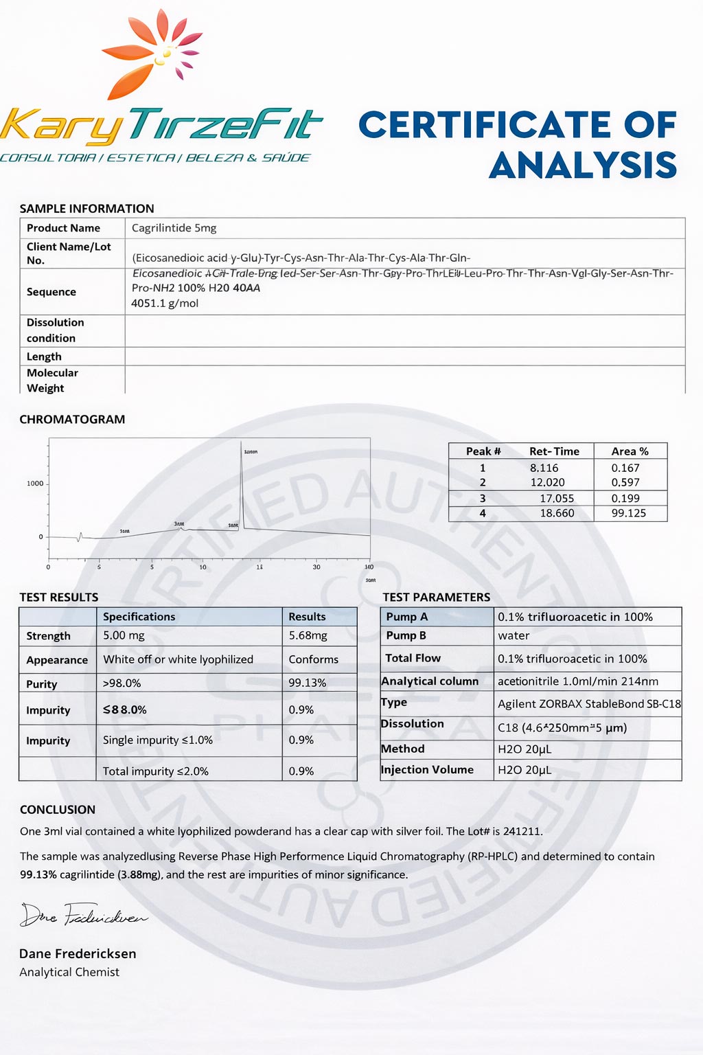 Cagrilintide CAGRISEMA 5mg (cagrilintida) Peptídeo de Longa Duracao Emagrecimento