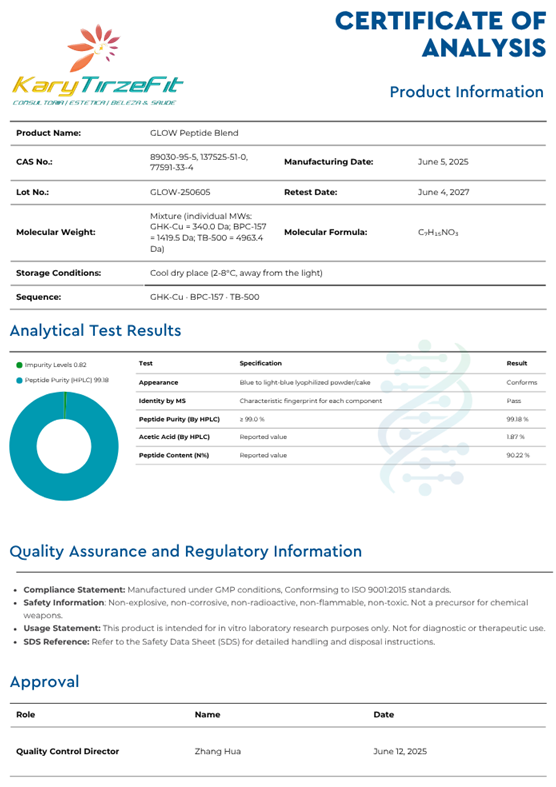 Peptideo GLOW 70mg Cooper Estimulador de Colageno Clareador Pele e Queda Capilar