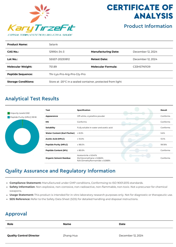 Peptideo SEMAX 10mg Memoria Foco Concentração e Neuroproteção Cooper