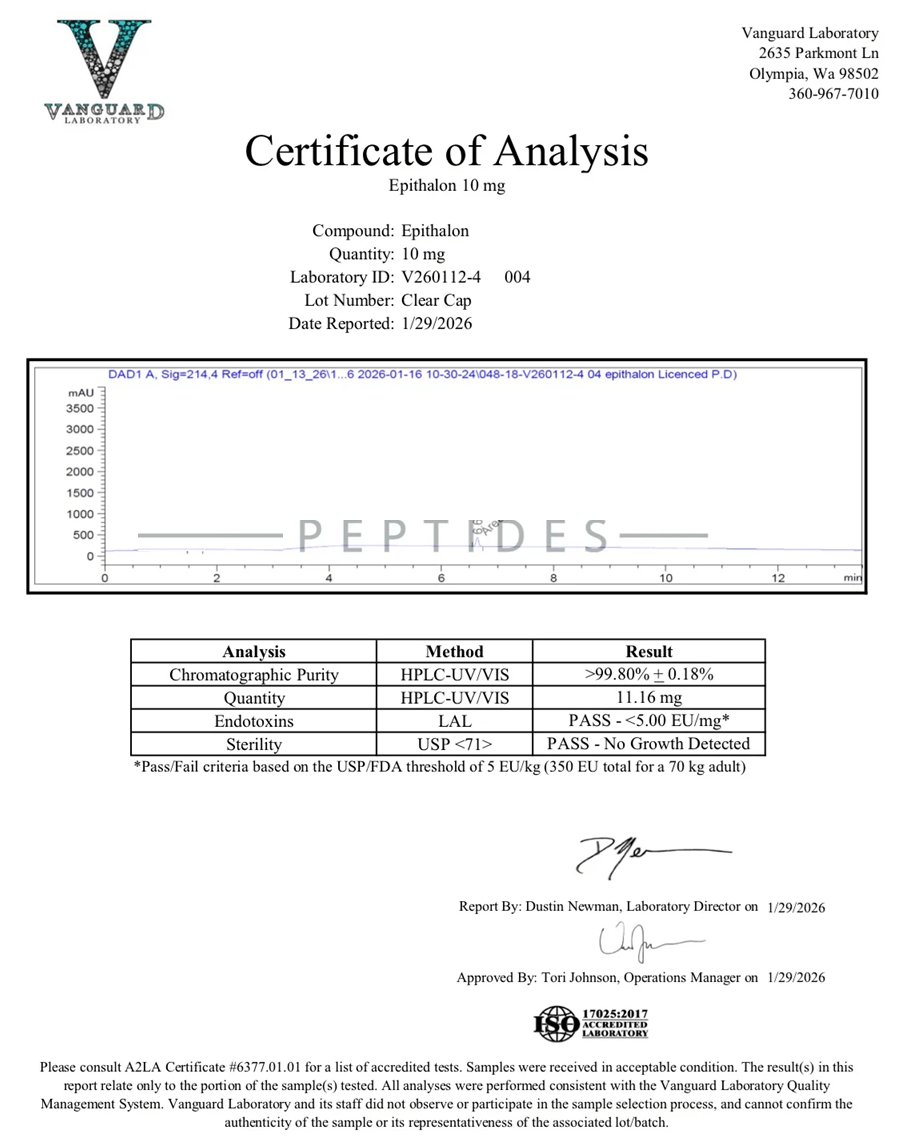 Peptideo Ephitalon (Epitalon AEDG)  10mg AntiOxidante e AntiEnvelhecimento OxyG